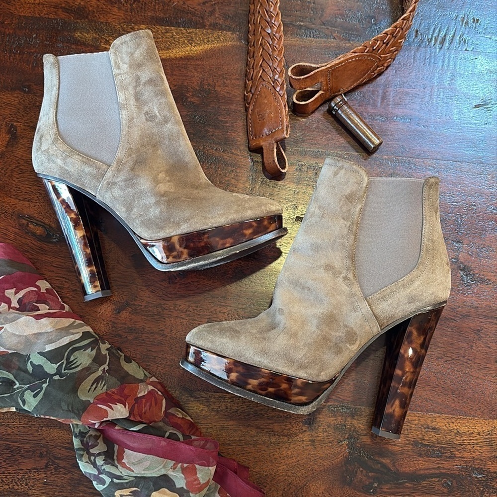 Ralph Lauren Collection Purple Label Suede Chelsea Boots Booties 39